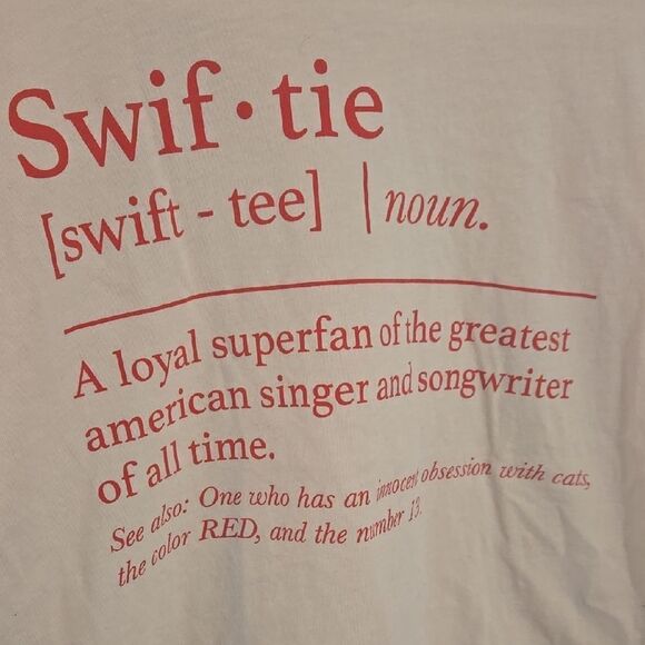 Swiftie Graphic Tee in Cream and Red - Picture 2 of 4